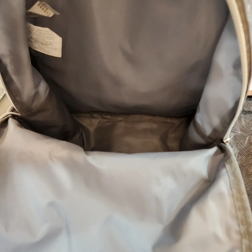 JUSTICE Initial C Backpack Kids OS Grey Rose Gold Polka Dot Stripe School Bag